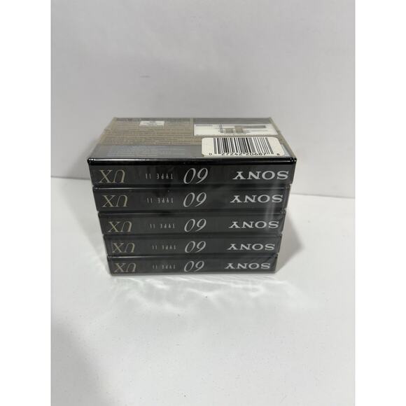 5 Pack SONY UX 60 Blank Cassette‎ Tape Type II High Bias BRAND NEW Sealed - Picture 4 of 5